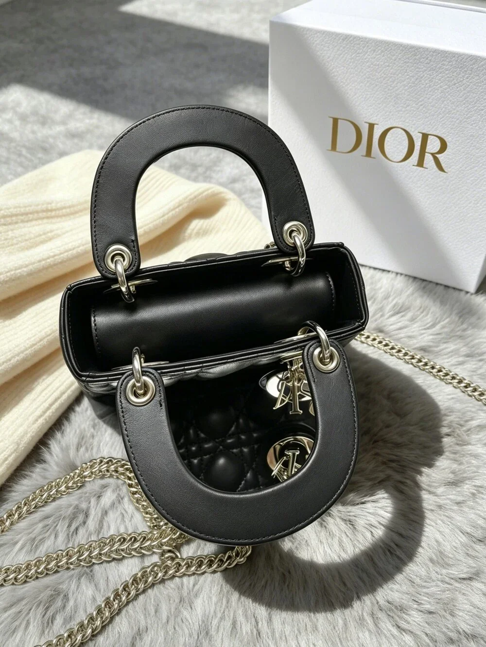 Mini Lady Dior Bag Black Cannage Lambskin